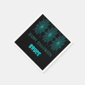 Serviette En Papier Happy Halloween neon bleu spiderweb noir (Coin)