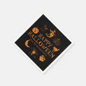 Serviette En Papier Happy Halloween nom personnalisé noir orange éffra (Coin)