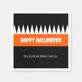 Serviette En Papier Happy Halloween Orange Black Personnalisé (Devant)