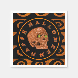 Serviette En Papier Happy Halloween Parties scintillant Crâne serviett