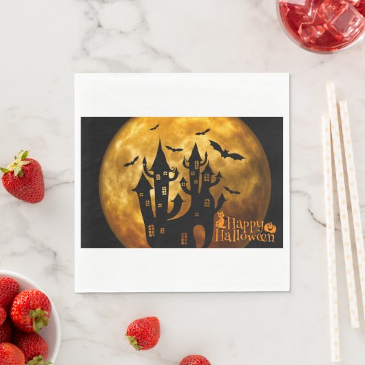 Serviette En Papier Happy Halloween (Pleine lune) (En situation)