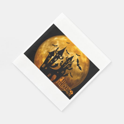 Serviette En Papier Happy Halloween (Pleine lune) (Coin)