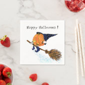 Serviette En Papier Happy Halloween sorcière Citrouille Volant Chambre (En situation)