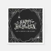 Serviette En Papier Happy Halloween Spider Web Manger Boire Soyez effr (Devant)