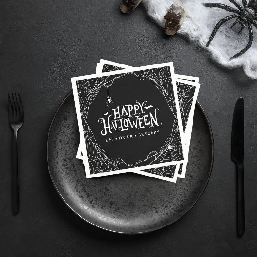 Serviette En Papier Happy Halloween Spider Web Manger Boire Soyez effr