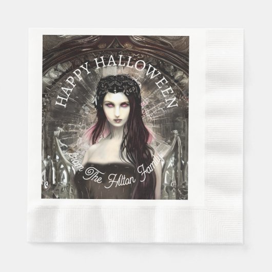 Serviette En Papier Happy Halloween Steampunk Gothic Fallen Angel (Devant)
