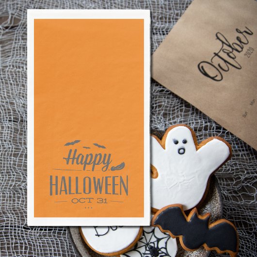 Serviette En Papier Happy Halloween typographie