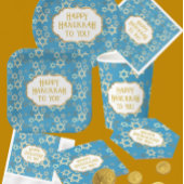 Serviette En Papier Happy Hannukah Etoile contemporaine de David