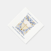 Serviette En Papier Happy Hanoukka Festive Aquarelle Menorah FOLIAGE (Coin)