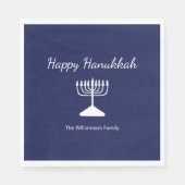 Serviette En Papier Happy Hanoukka Simple Menorah Blue (Devant)