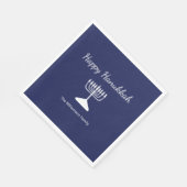 Serviette En Papier Happy Hanoukka Simple Menorah Blue (Coin)