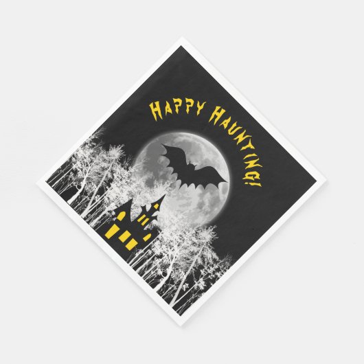Serviette En Papier Happy Haunween heureux (Coin)