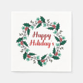 Serviette En Papier Happy Holiday's Wreath Paper Napkin (Devant)