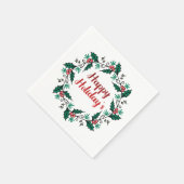 Serviette En Papier Happy Holiday's Wreath Paper Napkin (Coin)