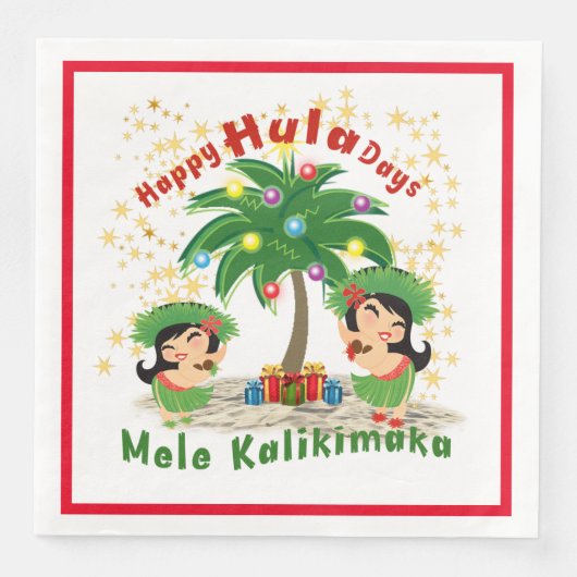 Serviette En Papier Happy Hula Days 3 Papier Napkin (Devant)