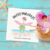 Serviette En Papier Happy Huladays Flamant rose Tropical Beach Noël