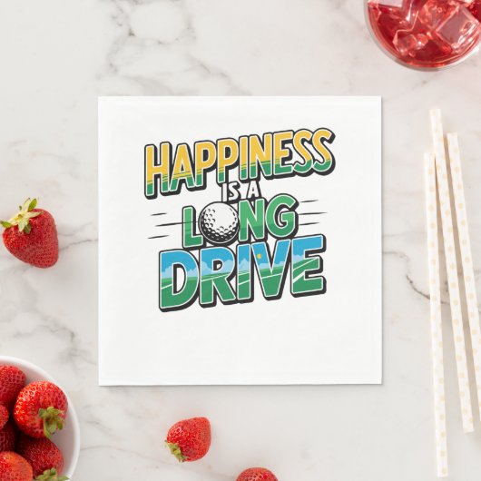 Serviette En Papier Happy is a Long Drive, Golf (En situation)