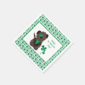 Serviette En Papier Happy Jour de la Saint Patrick Chien quatre feuill (Coin)