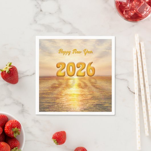 Serviette En Papier Happy New Year 2026 (customizable text) (En situation)