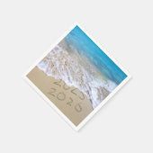 Serviette En Papier Happy New Year 2026 Ocean Beach  (Coin)