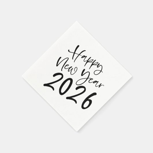 Serviette En Papier Happy New Year 2026 Script  (Coin)