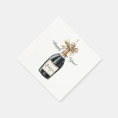 Serviette En Papier Happy New Year Gold Black Champagne Bottle (Coin)