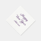 Serviette En Papier Happy new year purple calligraphy simple minimal  (Coin)