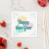 Serviette En Papier Happy New Year Typography Celebration (En situation)