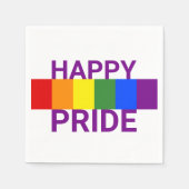 Serviette En Papier Happy Pride Bold Rainbow Flag Party (Devant)