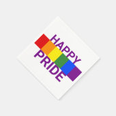 Serviette En Papier Happy Pride Bold Rainbow Flag Party (Coin)