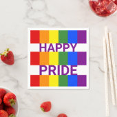 Serviette En Papier Happy Pride Modern Rainbow Party (En situation)