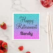 Serviette En Papier Happy Retraite Ombre rose bleu violet Parties scin (En situation)