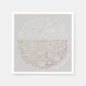 Serviette En Papier Happy Rosh Hashanah Holiday Icons Shanah Tova Nom (Devant)