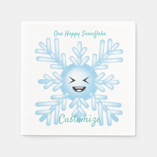 Serviette En Papier Happy Snowflake Emoticon Thunder_Cove (Devant)