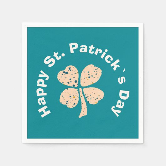 Serviette En Papier Happy St. Patrick`s Day Shamrock Clover (Devant)