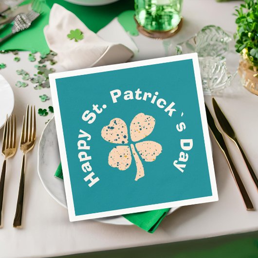 Serviette En Papier Happy St. Patrick`s Day Shamrock Clover