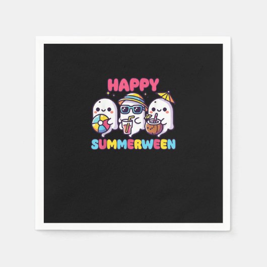 Serviette En Papier Happy Summerween été Halloween drôle (Devant)