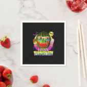 Serviette En Papier Happy Summerween Watermelon Jack-o'-lantern été (En situation)