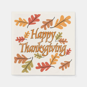 Serviette En Papier Happy Thanksgiving