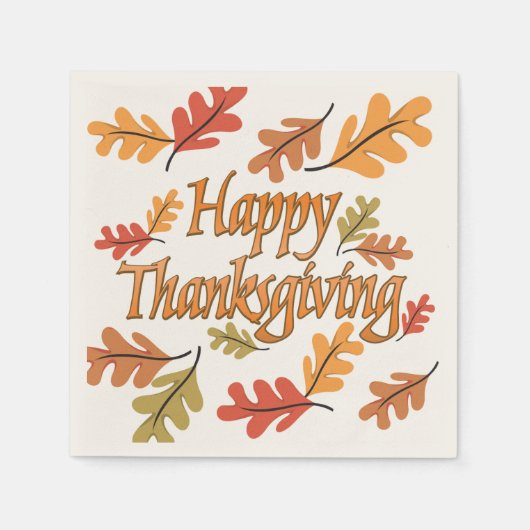 Serviette En Papier Happy Thanksgiving (Devant)