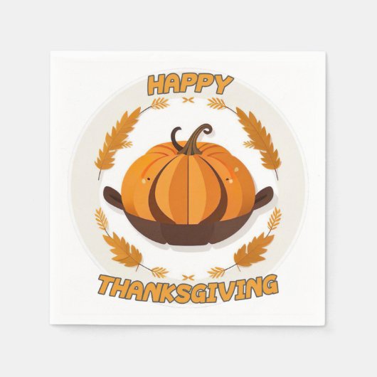 Serviette En Papier Happy thanksgiving (Devant)
