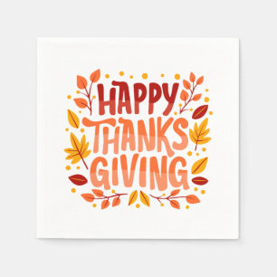 Serviette En Papier Happy Thanksgiving