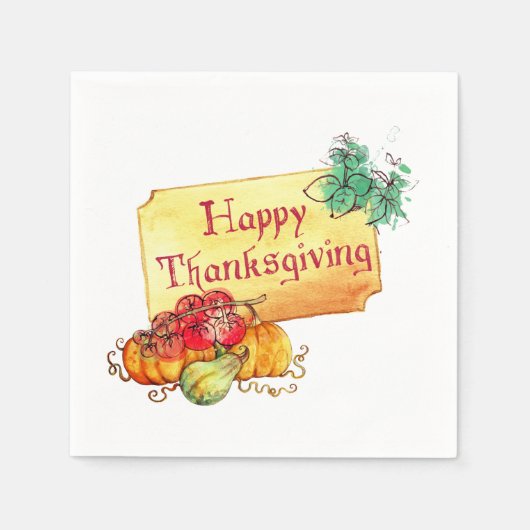 Serviette En Papier Happy Thanksgiving (Devant)