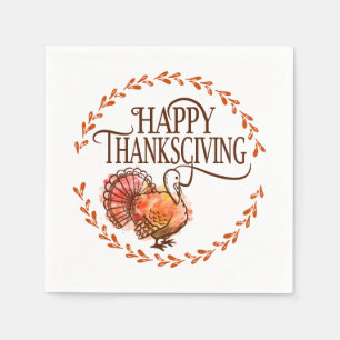 Serviette En Papier Happy Thanksgiving