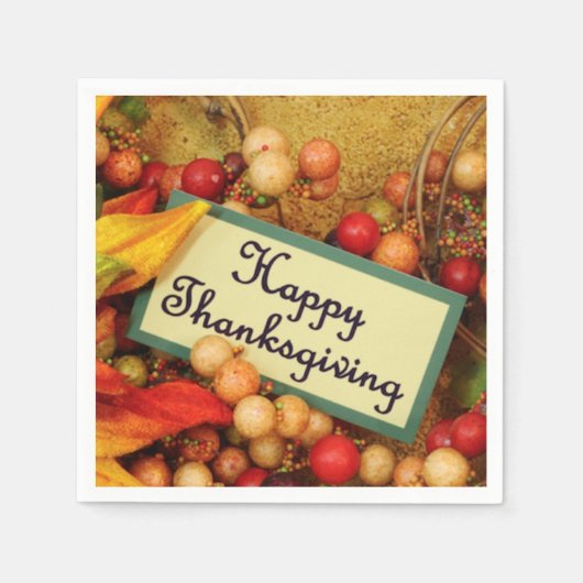 Serviette En Papier Happy Thanksgiving (Devant)