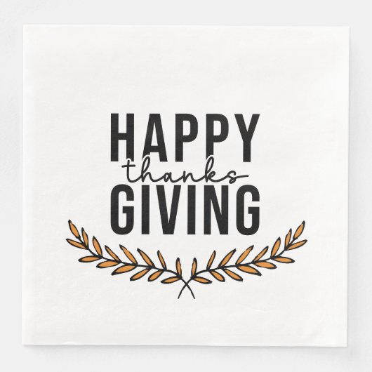 Serviette En Papier Happy Thanksgiving (Devant)