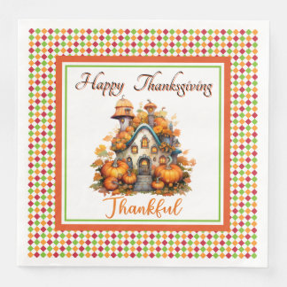 Serviette En Papier Happy Thanksgiving House