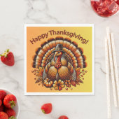 Serviette En Papier Happy Thanksgiving Turkey (En situation)