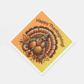 Serviette En Papier Happy Thanksgiving Turkey (Coin)