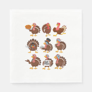 Serviette En Papier Happy Thanksgiving Turkey Day Girls Boys